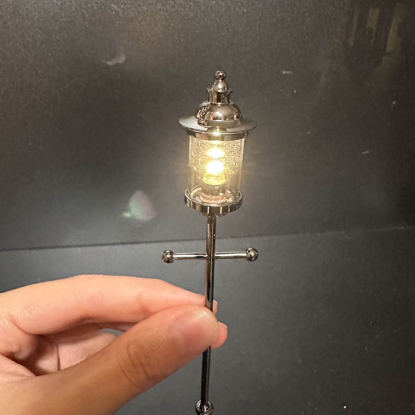 8" gas street garden lamp light LED super bright with on/off switch for dollhouse miniature 1:12 scale FA053030-1LB