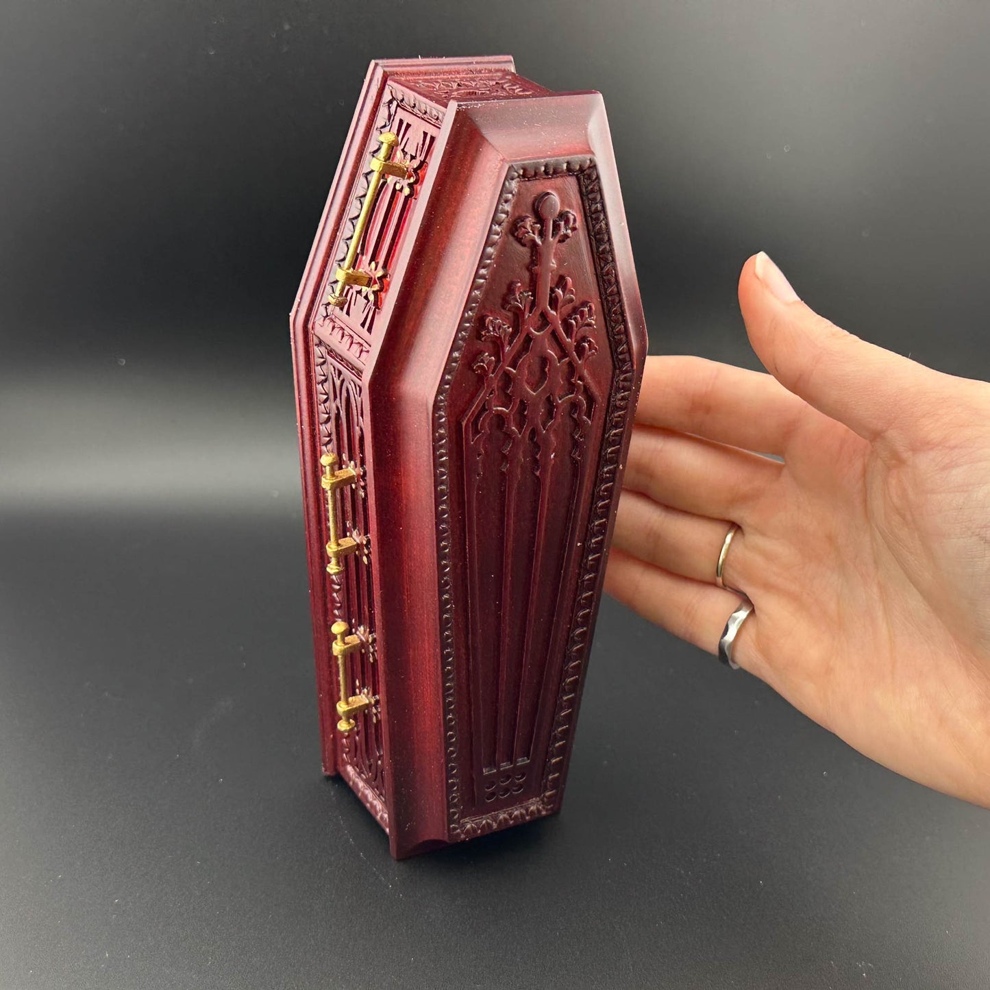 Coffin MH wood top Dollhouse miniature 1:12 scale fit Heidi Ott dolls funeral