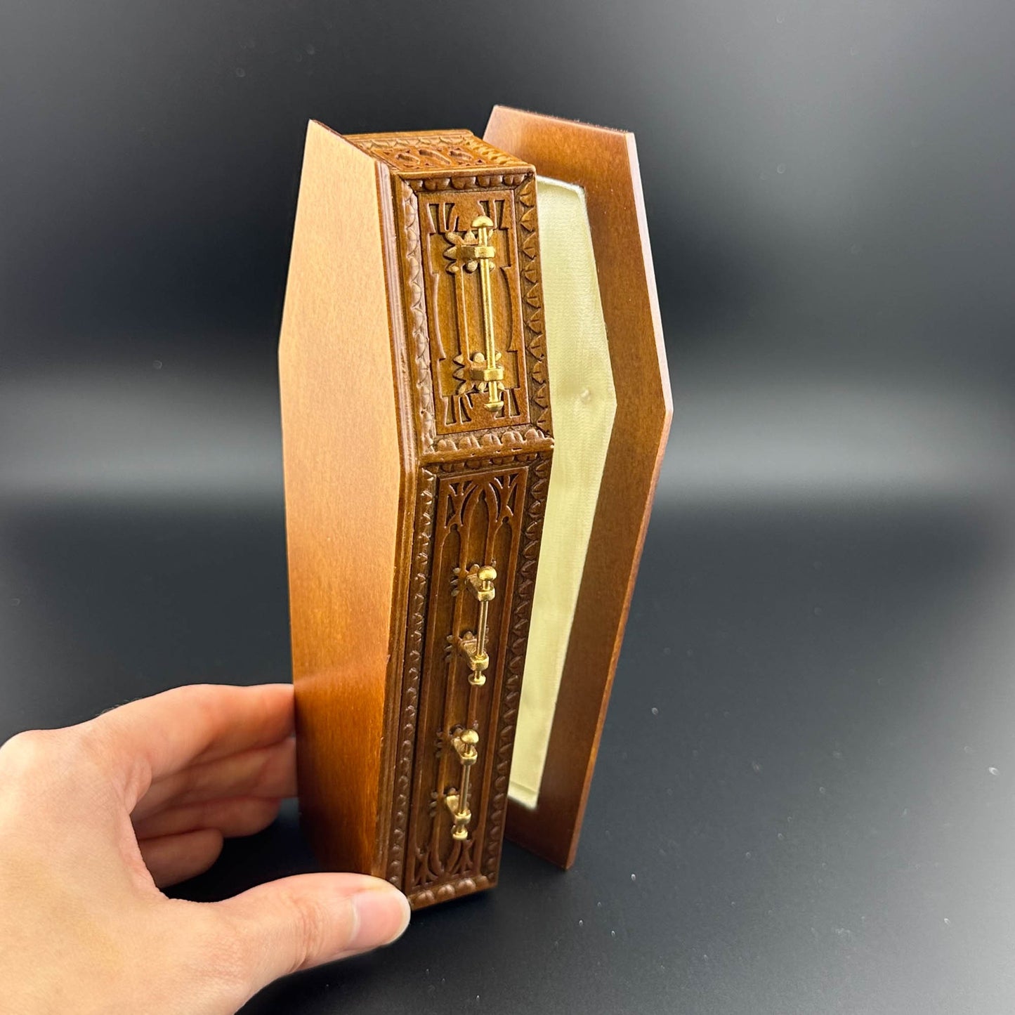 Cercueil WN en bois, miniature pour maison de poupée, échelle 1:12, adapté aux funérailles des poupées Heidi Ott
