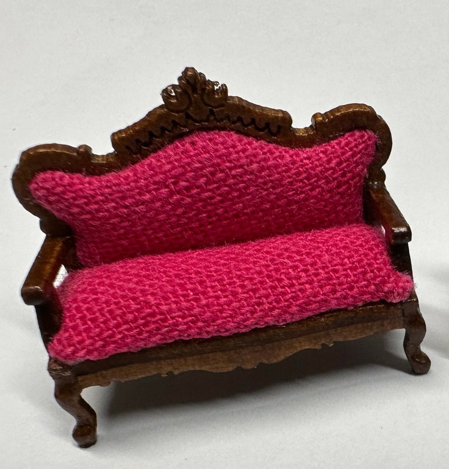 1:48 1/4" Viktorianisches Sofa für Wohnzimmer Puppenhaus 1/48 Top Qualität Weiß oder Rosa