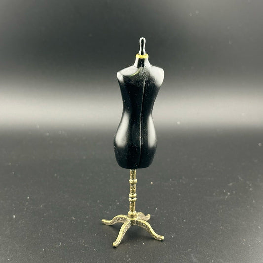Mannequin de robe noire de qualité supérieure pour maison de poupée miniature à l'échelle 1:12, robes, vêtements, couture, créateur de vêtements, 5"H