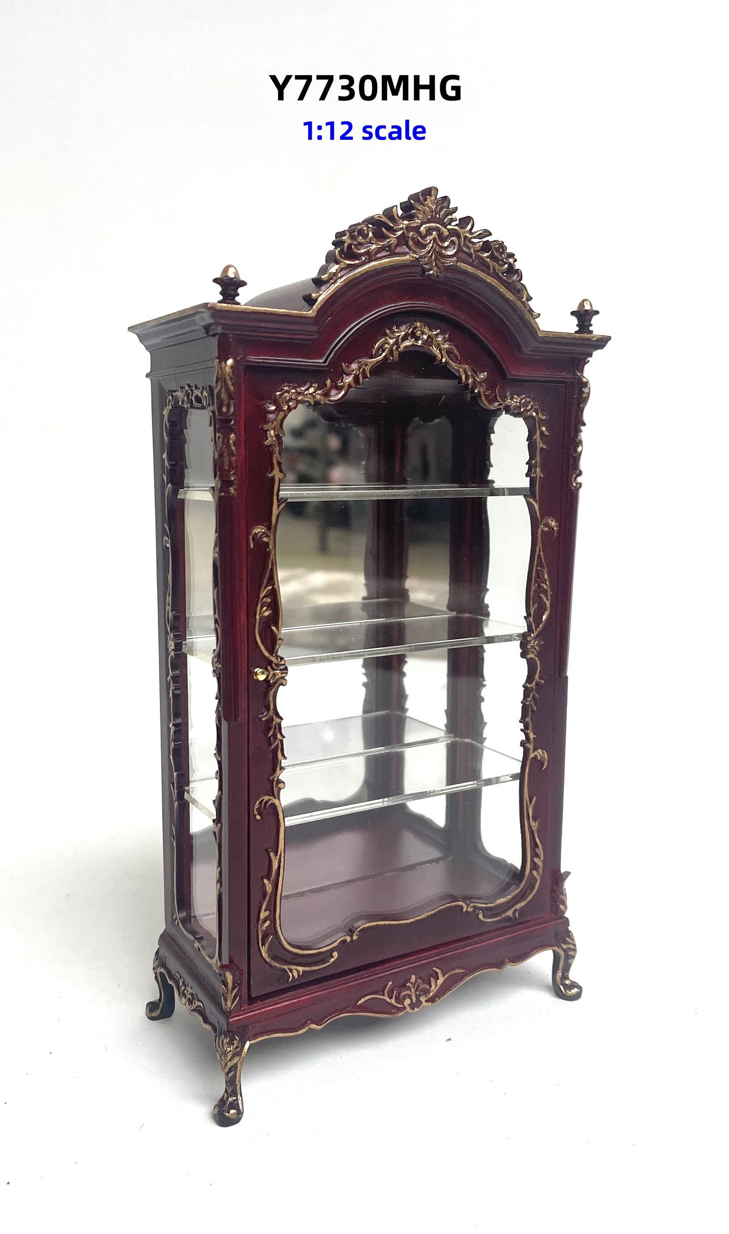 Victorian Showcase Curio Cabinet Display Escaparate Vitrine for 1:12 scale Dollhouse Miniature Glass Showcase Y7730 MHG