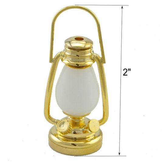 1/6 1:6 Lamp BRASS light Super Bright oil lamp Dollhouse miniature lantern  battery operated LED