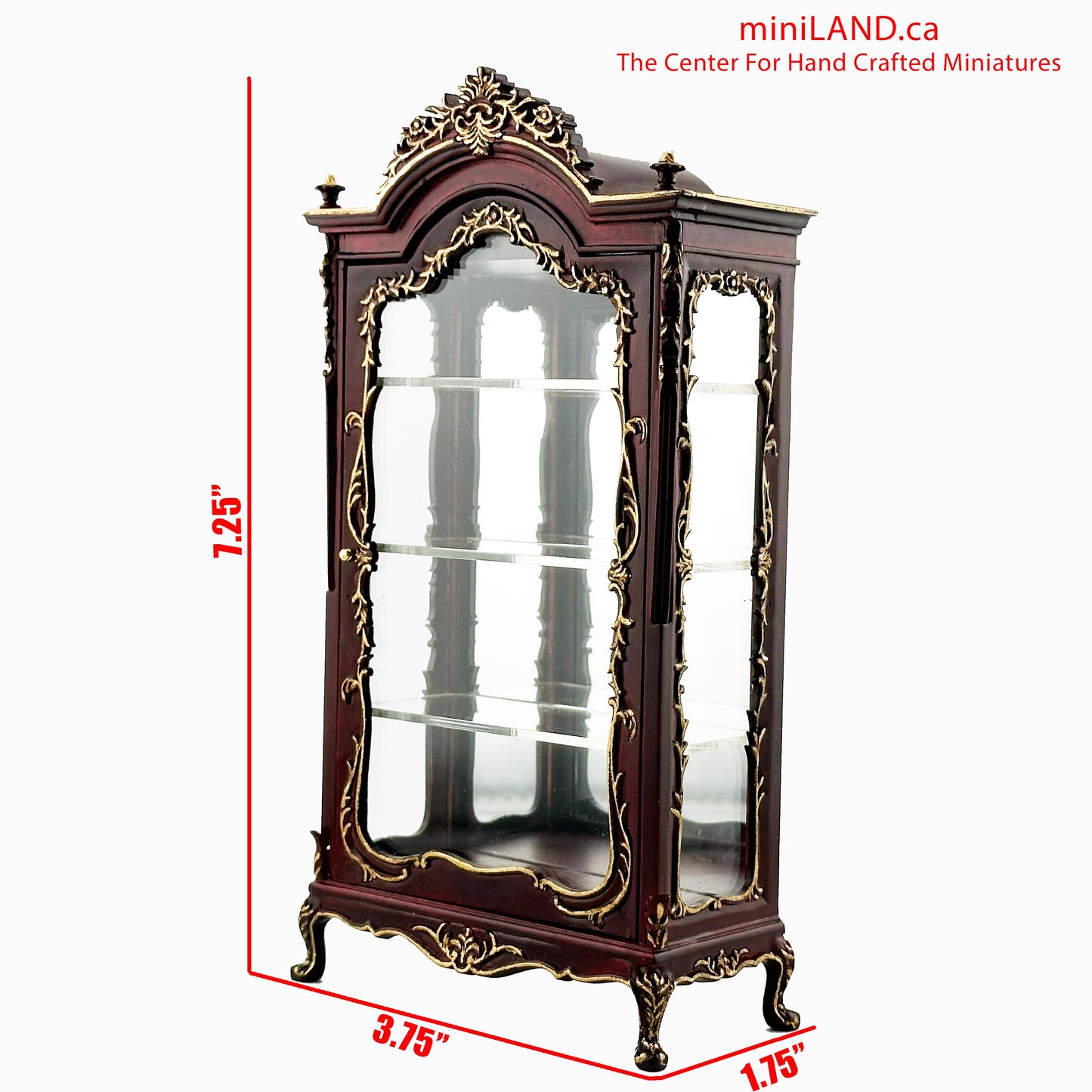 Victorian Showcase Curio Cabinet Display Escaparate Vitrine for 1:12 scale Dollhouse Miniature Glass Showcase Y7730 MHG
