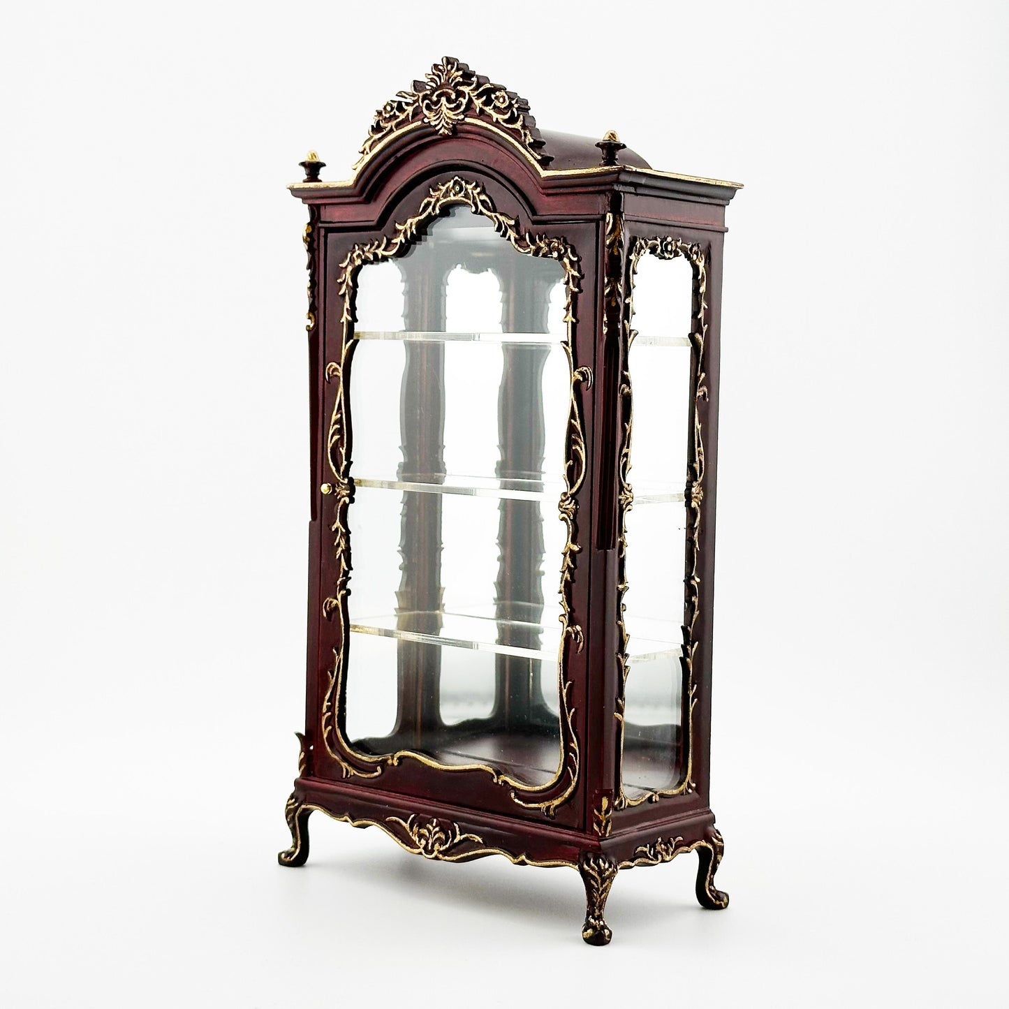 Victorian Showcase Curio Cabinet Display Escaparate Vitrine for 1:12 scale Dollhouse Miniature Glass Showcase Y7730 MHG