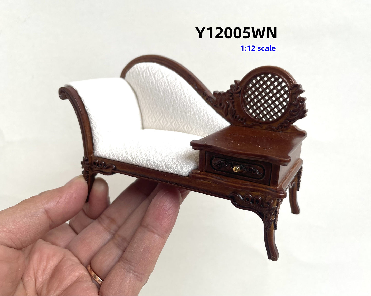 Victorian Parlor Phone Settee Chaise Lounge bench for 1:12 scale Miniature Furniture Y12005 WN chair Couch drawer