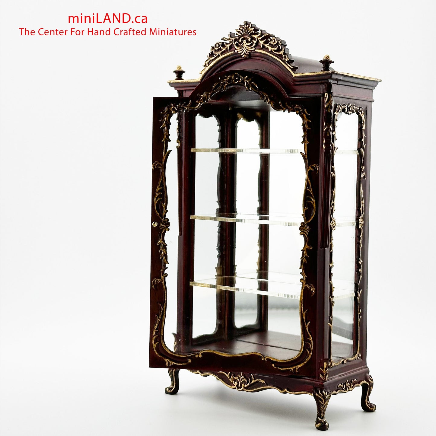 Victorian Showcase Curio Cabinet Display Escaparate Vitrine for 1:12 scale Dollhouse Miniature Glass Showcase Y7730 MHG