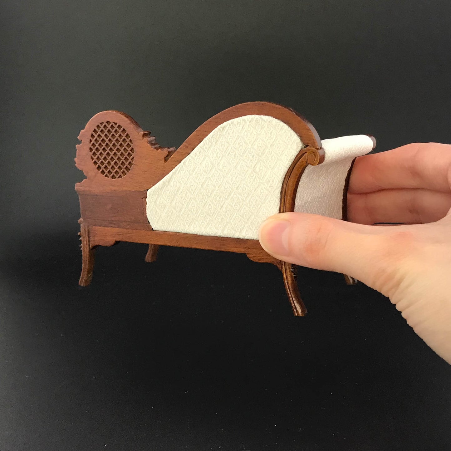 Victorian Parlor Phone Settee Chaise Lounge bench for 1:12 scale Miniature Furniture Y12005 WN chair Couch drawer