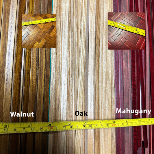Revêtement de sol en bois dur de qualité supérieure pour maison de poupée, 50 bandes, 19,5" x 16", finition brillante, échelle 1:12