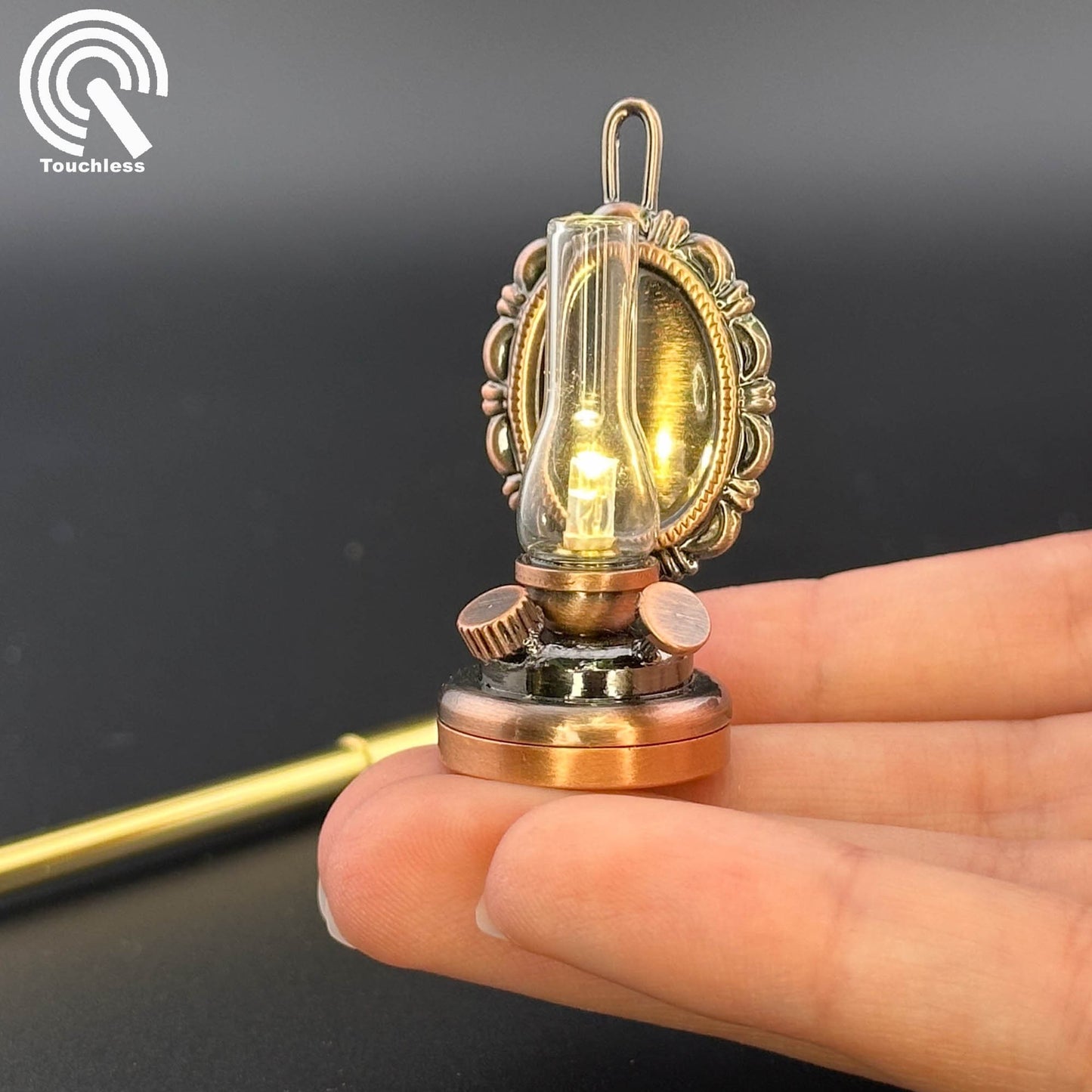 Miniature Touchless operation with Wand 1:12 Oil Glass Kerosene Lamp light Dollhouse No-touch No-Switch Stick Tabletop/Hanging