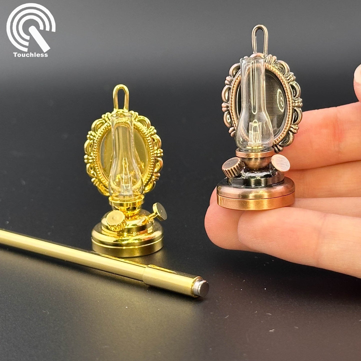 Miniature Touchless operation with Wand 1:12 Oil Glass Kerosene Lamp light Dollhouse No-touch No-Switch Stick Tabletop/Hanging