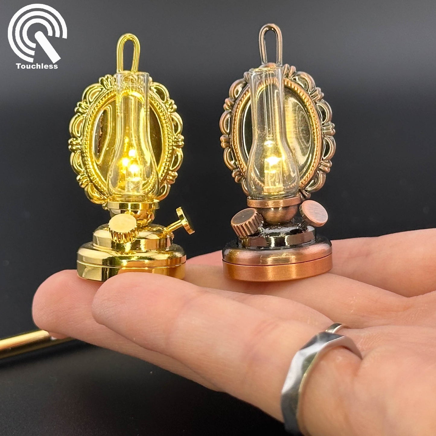 Miniature Touchless operation with Wand 1:12 Oil Glass Kerosene Lamp light Dollhouse No-touch No-Switch Stick Tabletop/Hanging