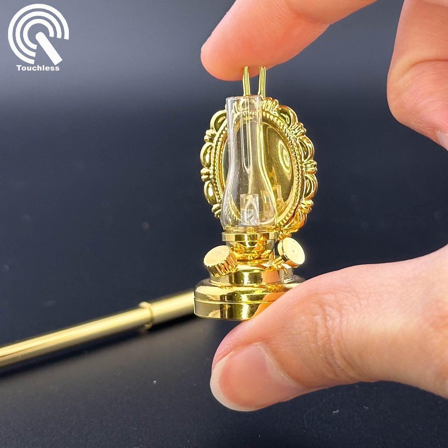 Miniature Touchless operation with Wand 1:12 Oil Glass Kerosene Lamp light Dollhouse No-touch No-Switch Stick Tabletop/Hanging