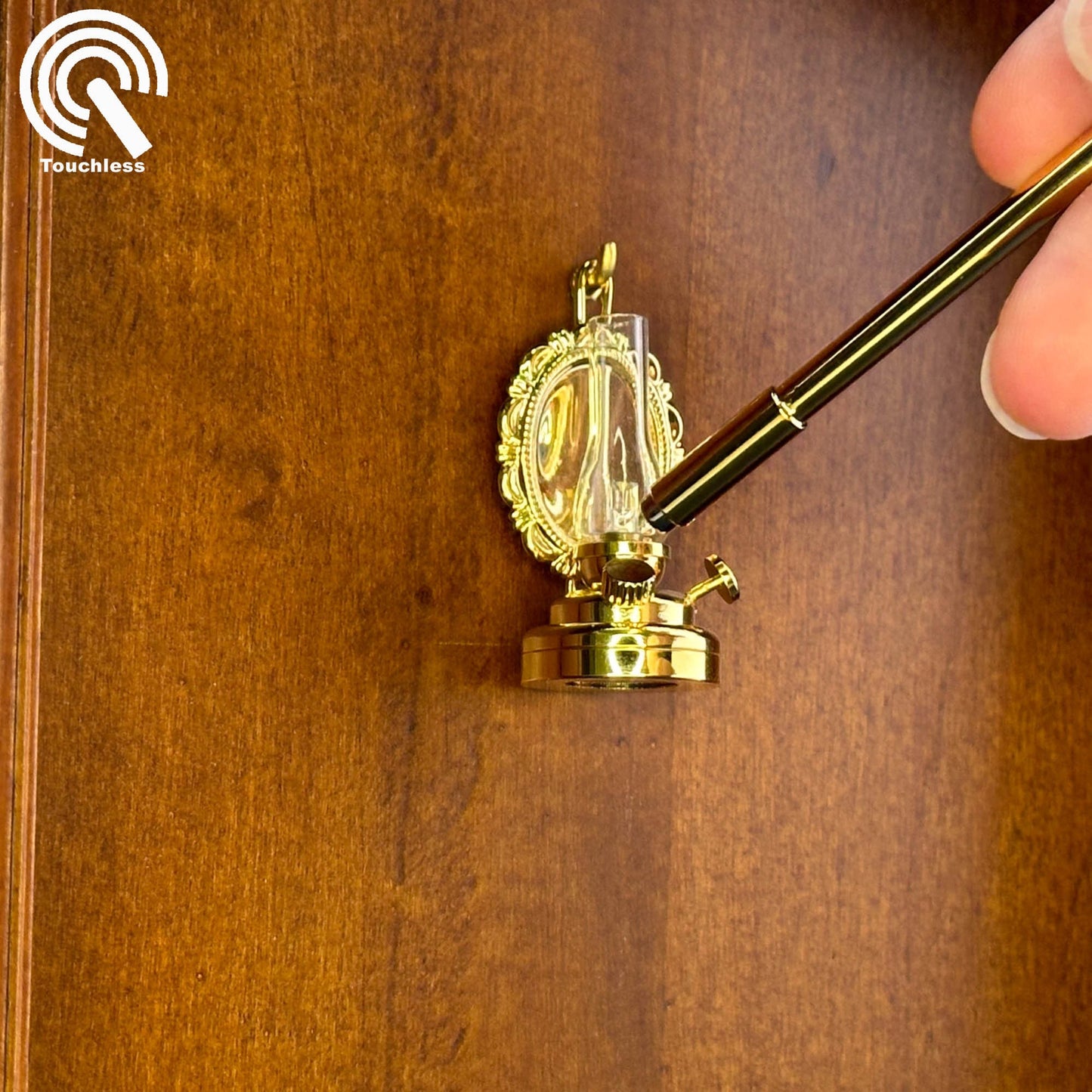 Miniature Touchless operation with Wand 1:12 Oil Glass Kerosene Lamp light Dollhouse No-touch No-Switch Stick Tabletop/Hanging