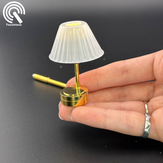Miniature Touchless operation with Wand 1:12 DIY Do-It-Yourself Brass gold table light Dollhouse No-touch No-Switch Stick Tabletop