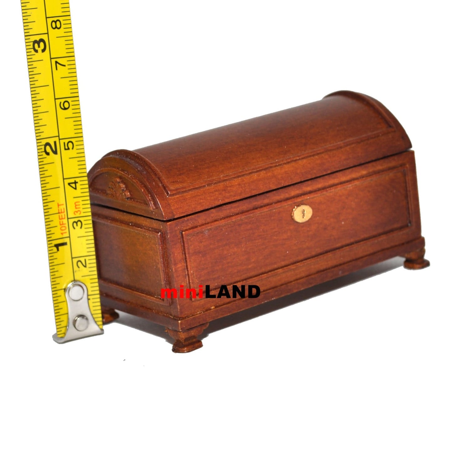 Humpback Chest dollhouse miniature 1" scale walnut wood Y3992 WN