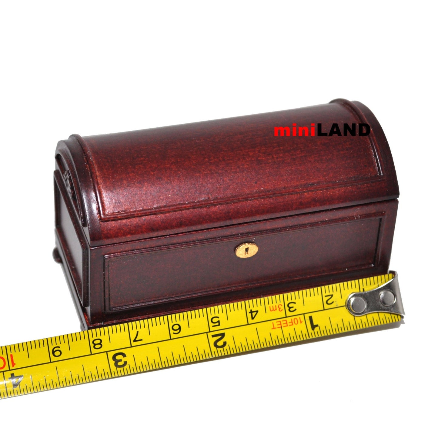 Coffre à bosse miniature pour maison de poupée, échelle 1", en bois d'acajou, boîte de rangement Y3992 MHG