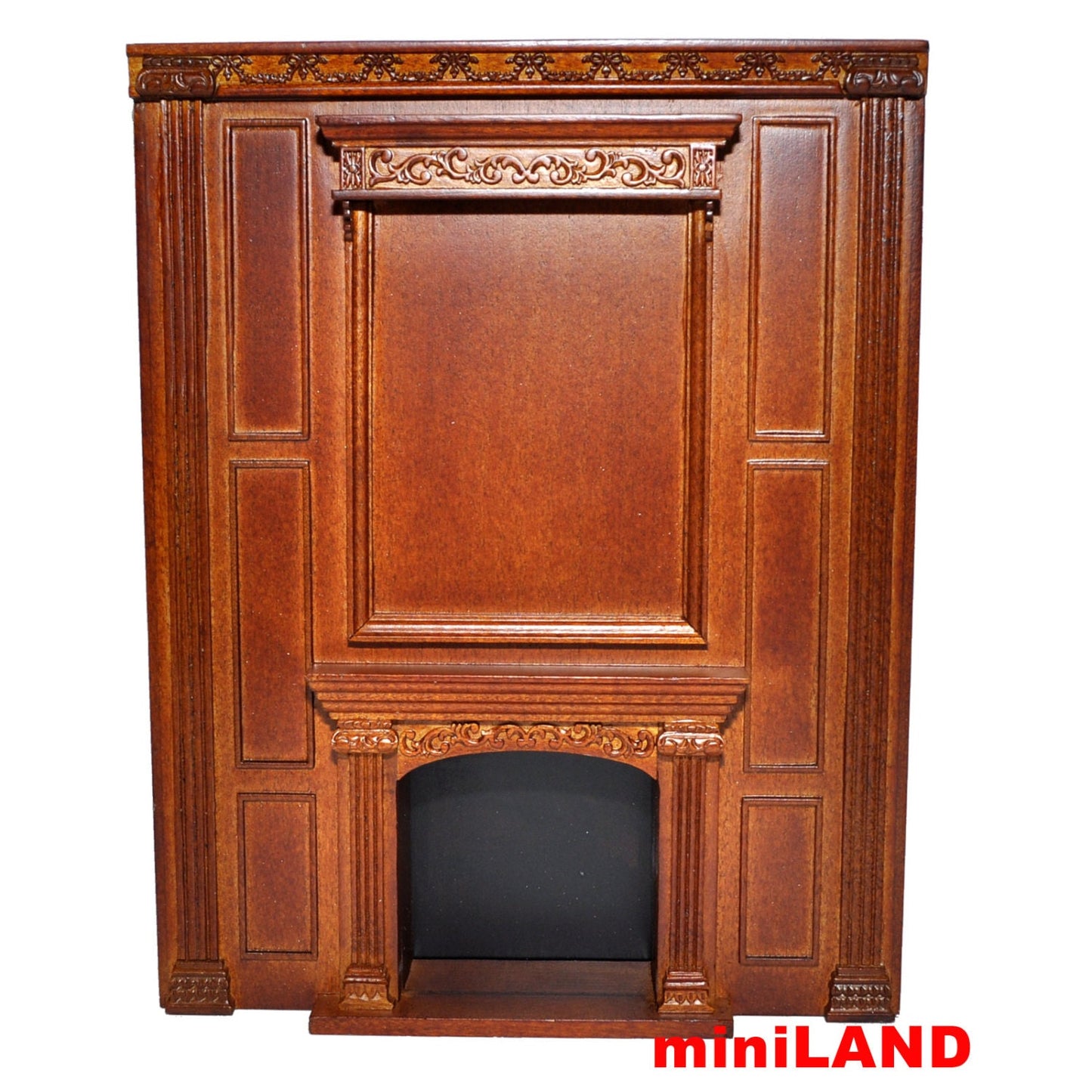 MANOR Fireplace unit Dollhouse miniature furniture wall panel roombox 7.5"W 1:12 Scale