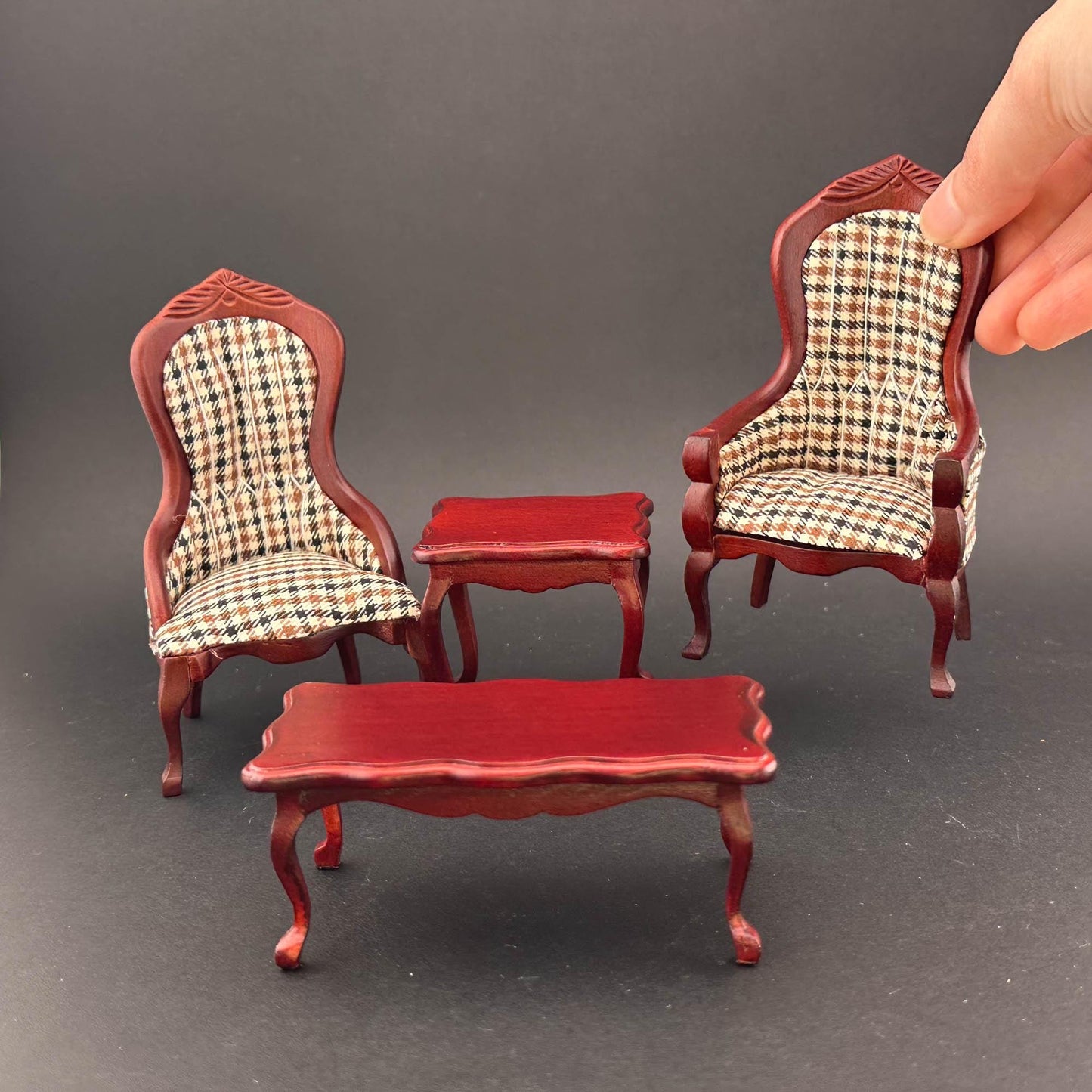 Mission furniture Set 4pcs FAMILY living ROOM set 1:12 scale dollhouses miniature chair coffee table