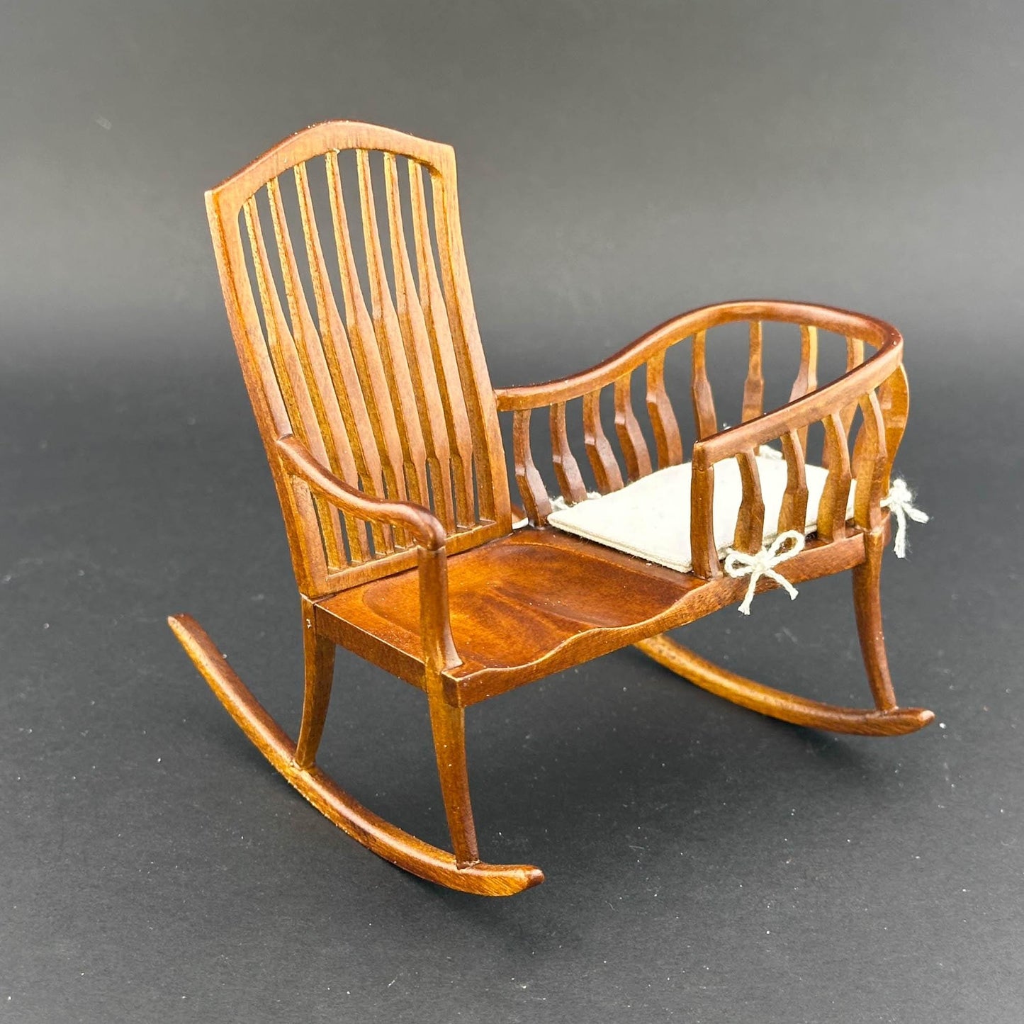 Miniature baby crib chair bench Spindle Windsor Style for 1:12 scale dollhouse top quality handmade of wood nursery room - nanny rocker