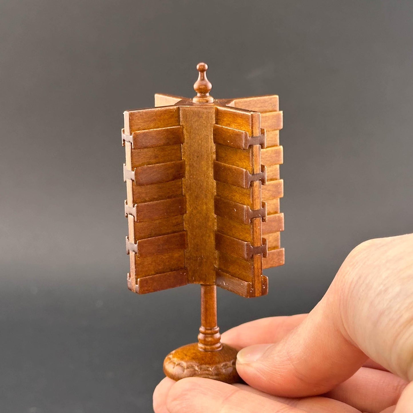 Countertop store postcard stand unit Quality walnut for dollhouse miniature 1:12 handcrafted wood WN