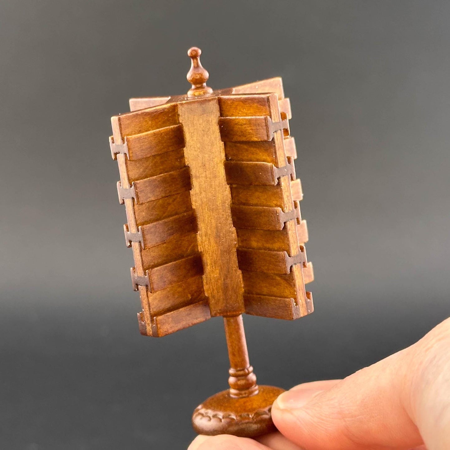 Countertop store postcard stand unit Quality walnut for dollhouse miniature 1:12 handcrafted wood WN