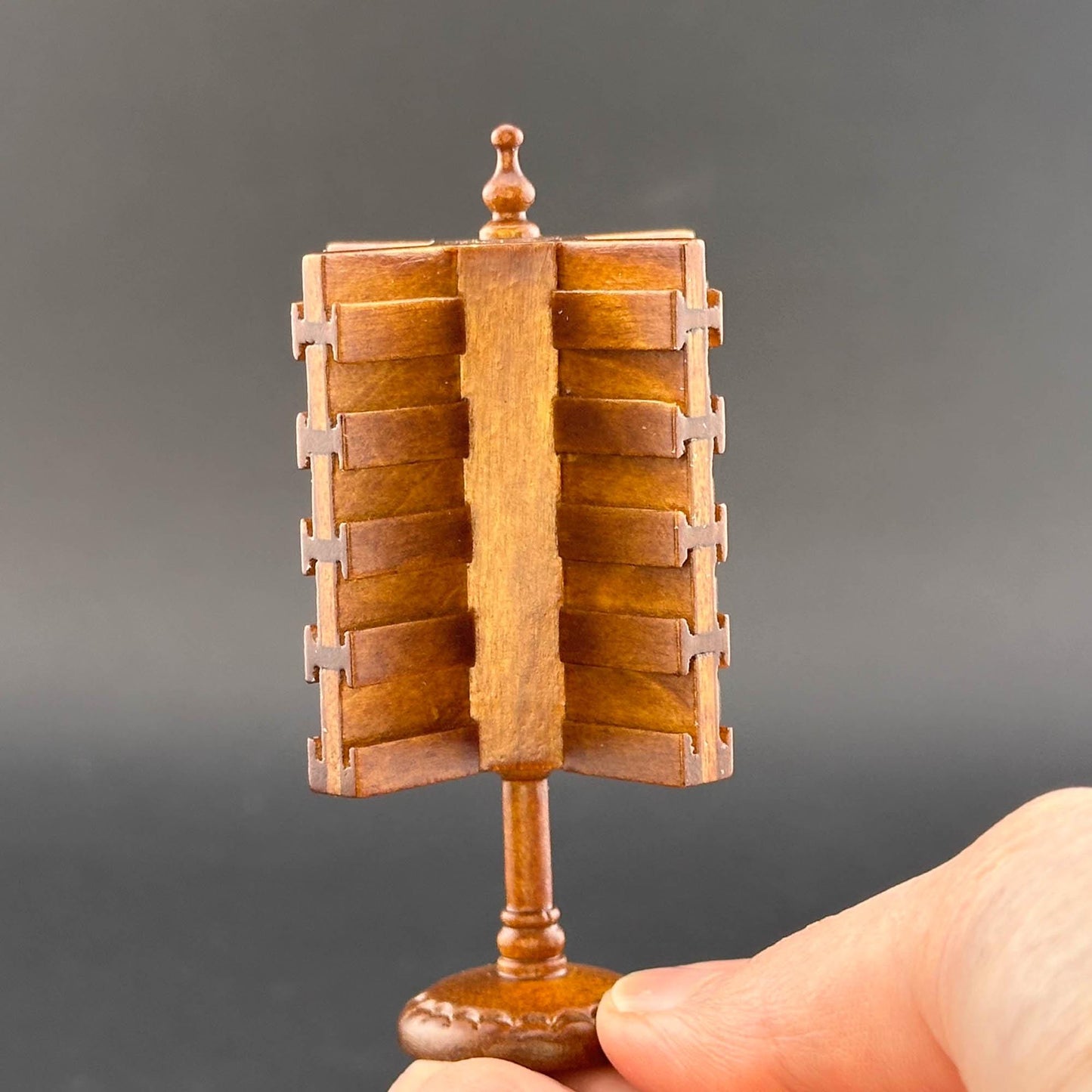 Countertop store postcard stand unit Quality walnut for dollhouse miniature 1:12 handcrafted wood WN