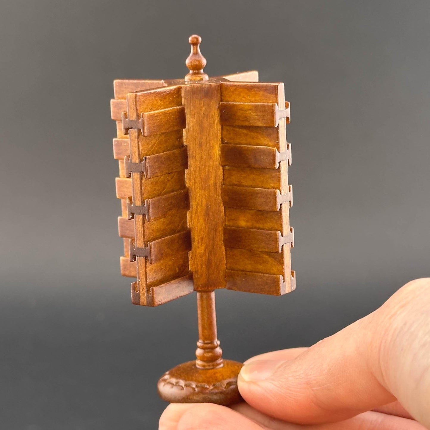 Countertop store postcard stand unit Quality walnut for dollhouse miniature 1:12 handcrafted wood WN