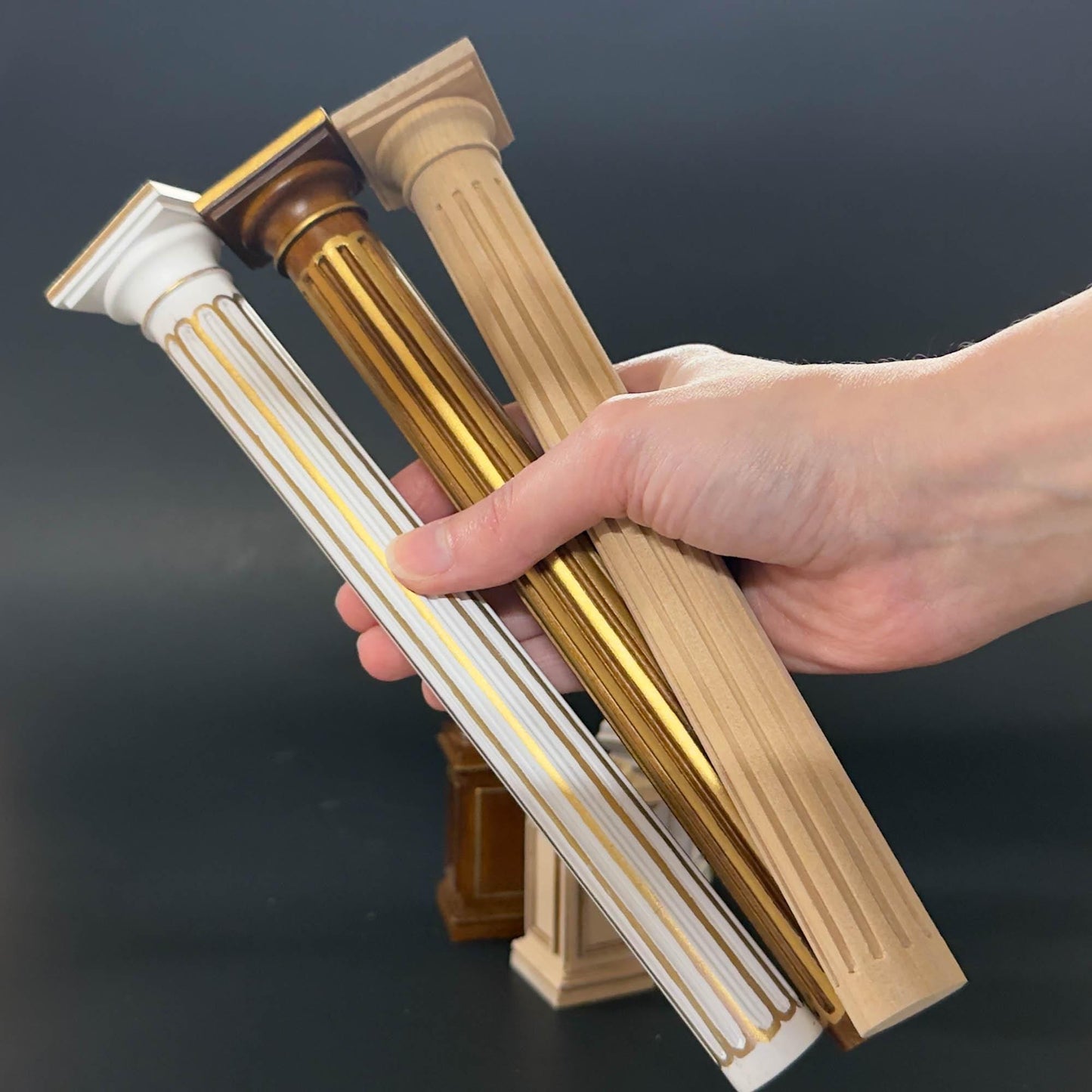 Colonne ronde miniature de qualité, télescopique, en bois, pour une hauteur de plafond de 10 à 25 cm, pour maison de poupée 1:12 DIY