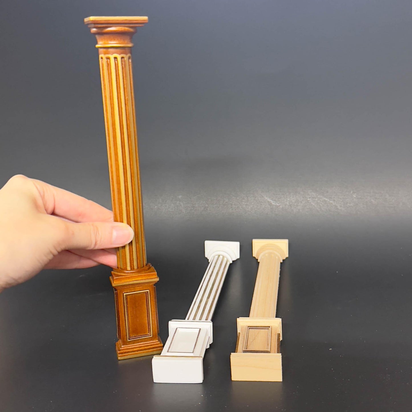 Miniature Quality Half round column fit ceiling height 4"-10" telescopic, wood for 1:12 dollhouse DIY