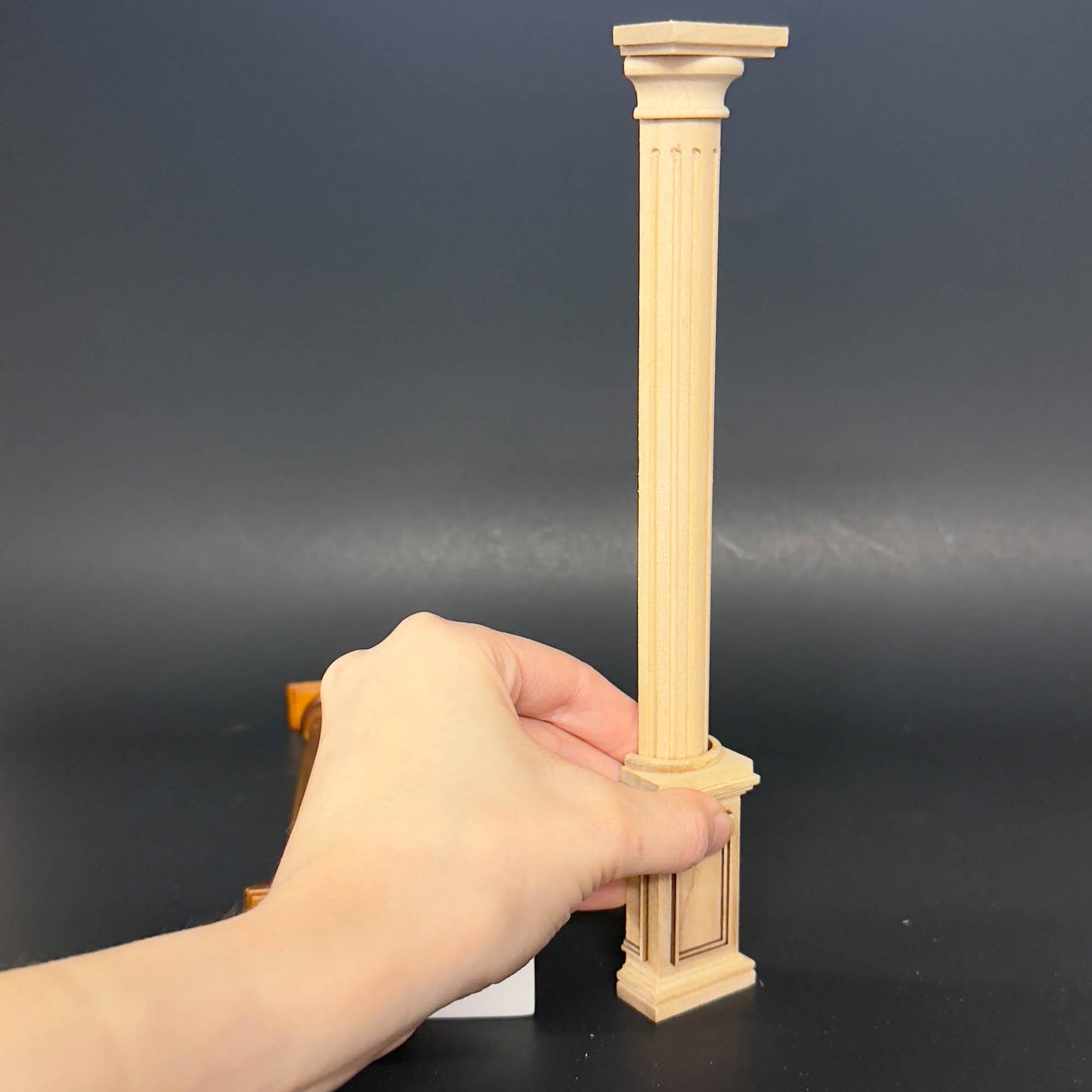 Miniature Quality Half round column fit ceiling height 4"-10" telescopic, wood for 1:12 dollhouse DIY