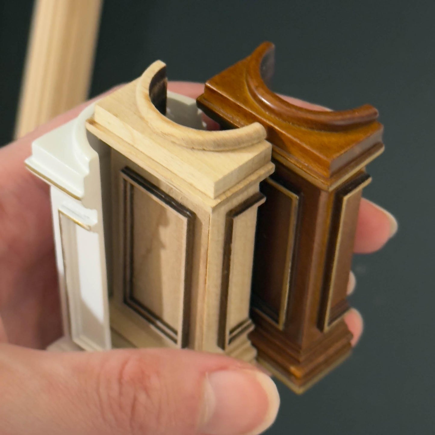 Miniature Quality Half round column fit ceiling height 4"-10" telescopic, wood for 1:12 dollhouse DIY