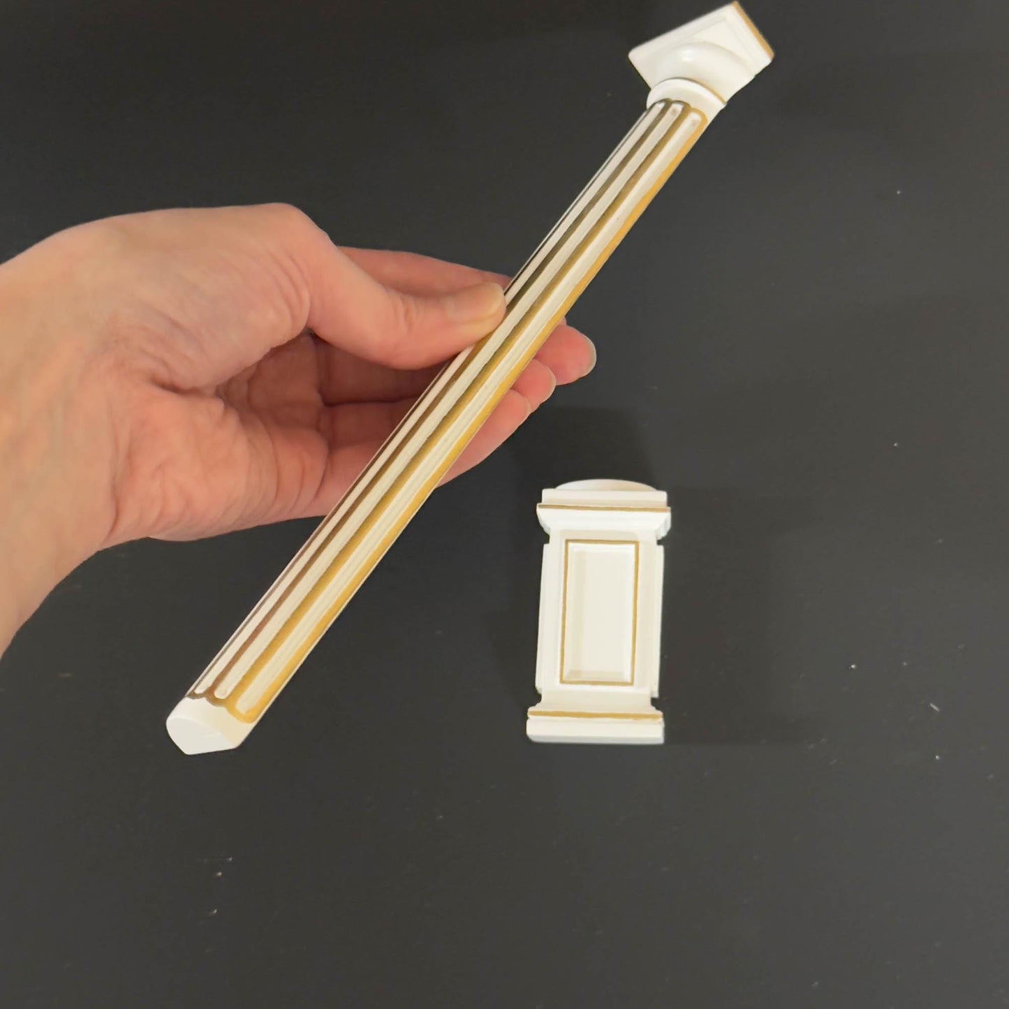Miniature Quality Half round column fit ceiling height 4"-10" telescopic, wood for 1:12 dollhouse DIY