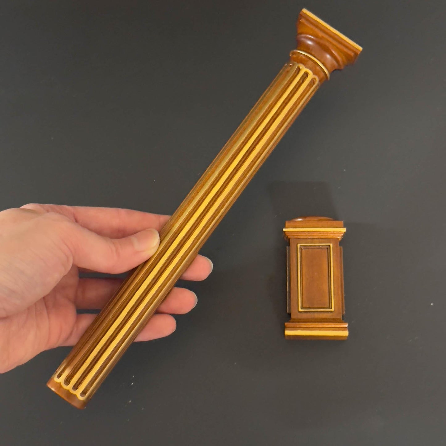 Miniature Quality Half round column fit ceiling height 4"-10" telescopic, wood for 1:12 dollhouse DIY