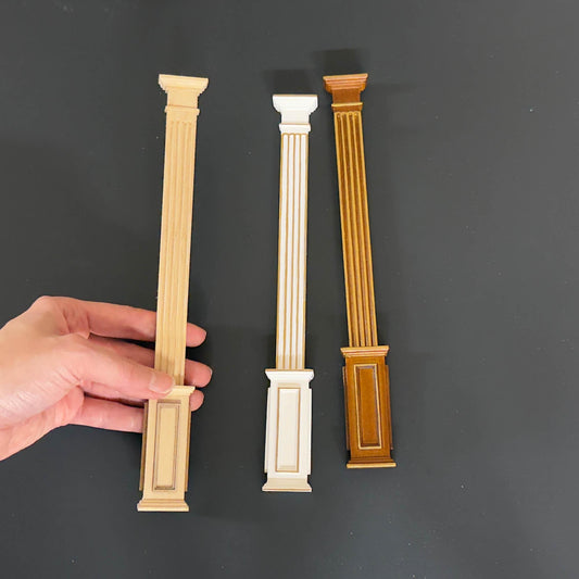 Miniatur-Qualität, halbquadratische Säule, passend für Deckenhöhe 4"-10", ausziehbar, Holz für 1:12 Puppenhaus DIY