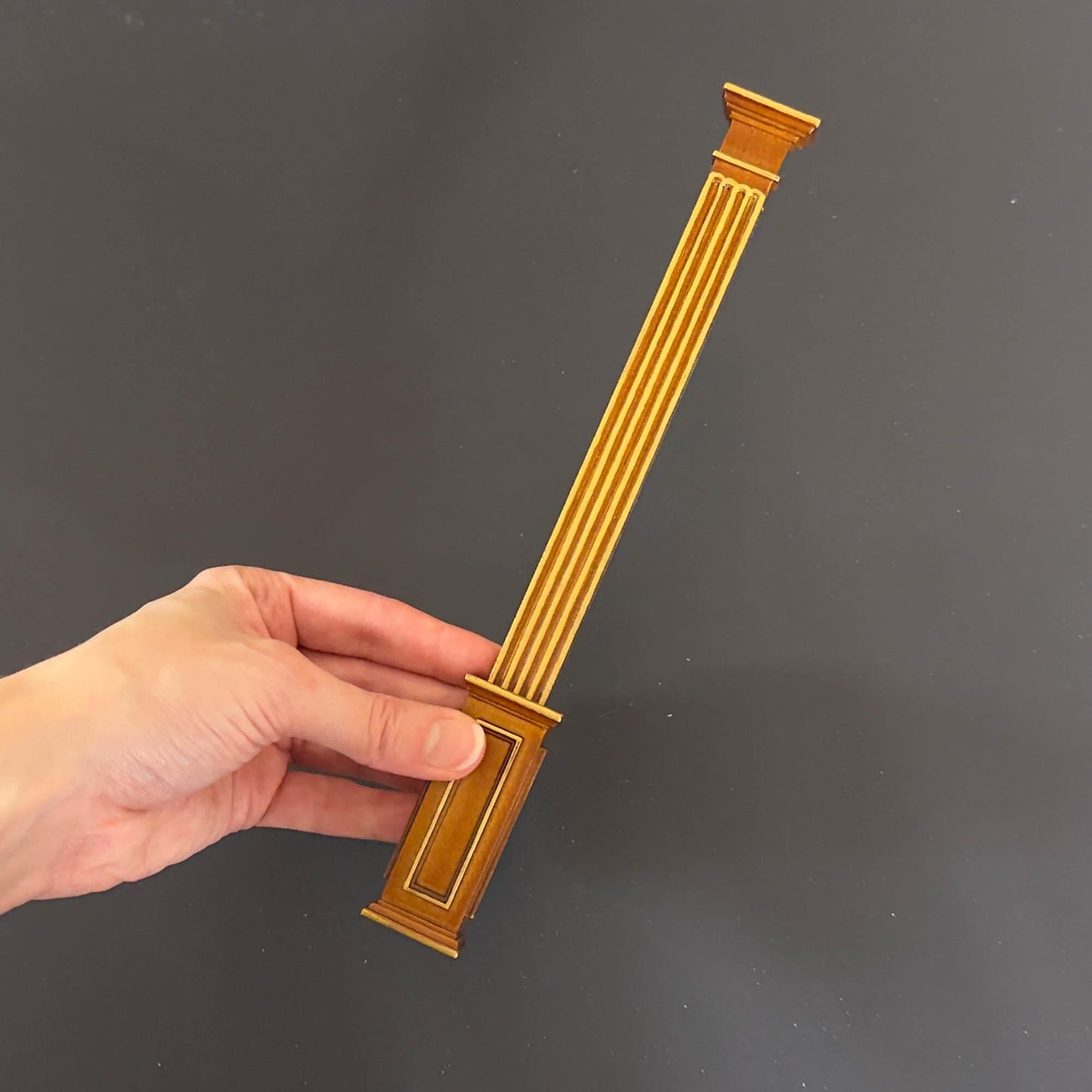 Miniature Quality HALF Square column fit ceiling height 4"-10" telescopic, wood for 1:12 dollhouse DIY