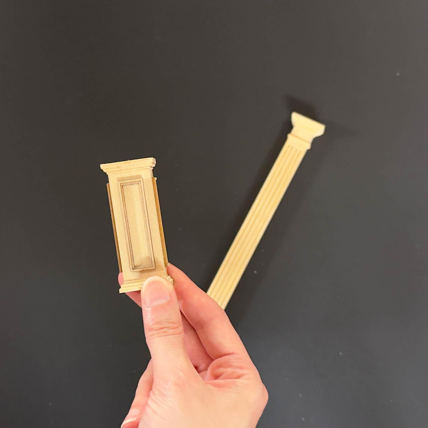 Miniature Quality HALF Square column fit ceiling height 4"-10" telescopic, wood for 1:12 dollhouse DIY