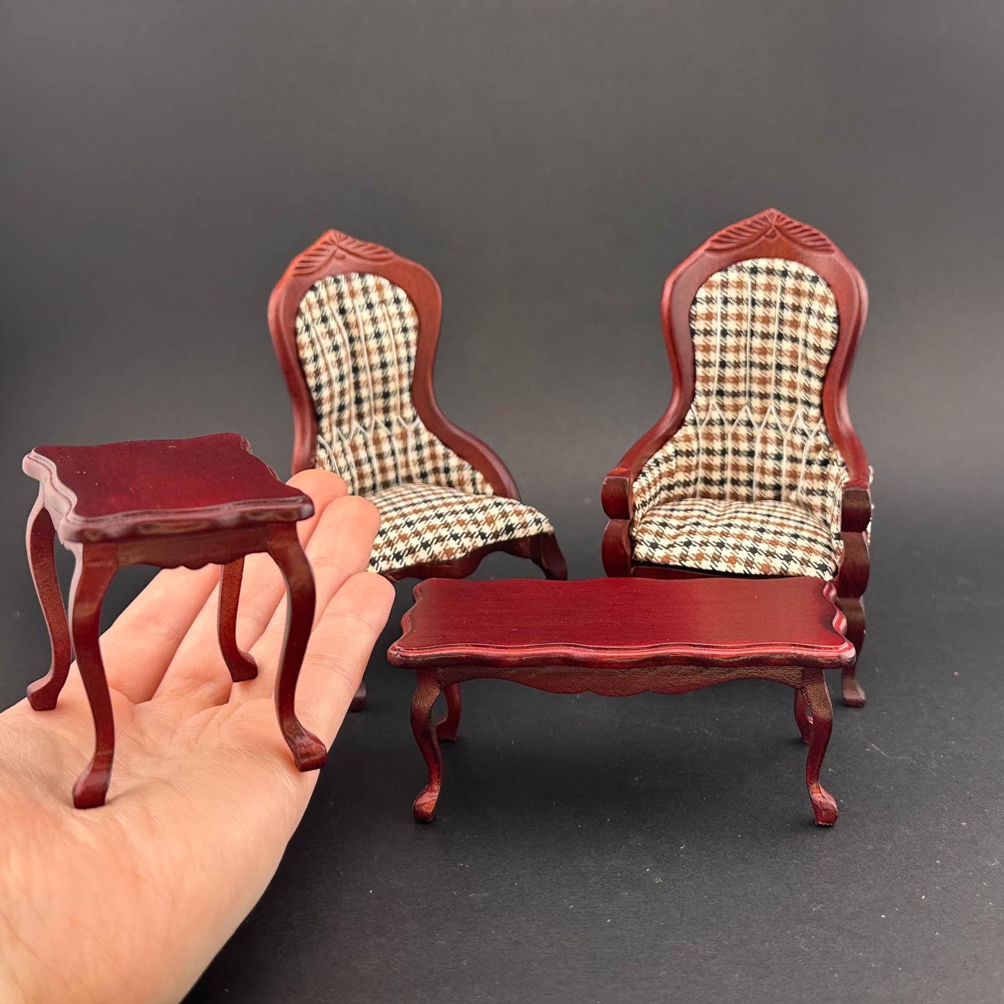 Mission furniture Set 4pcs FAMILY living ROOM set 1:12 scale dollhouses miniature chair coffee table