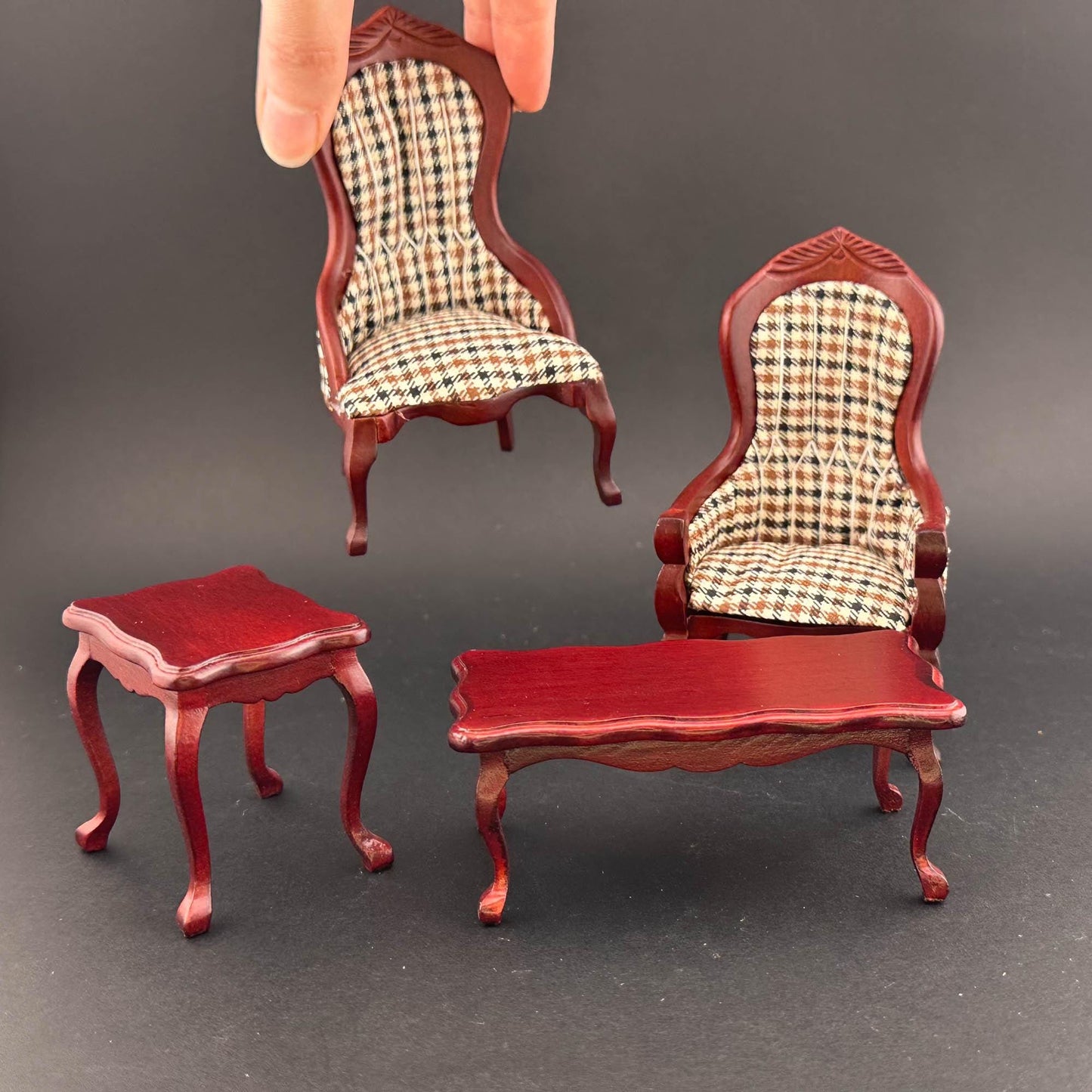 Mission furniture Set 4pcs FAMILY living ROOM set 1:12 scale dollhouses miniature chair coffee table