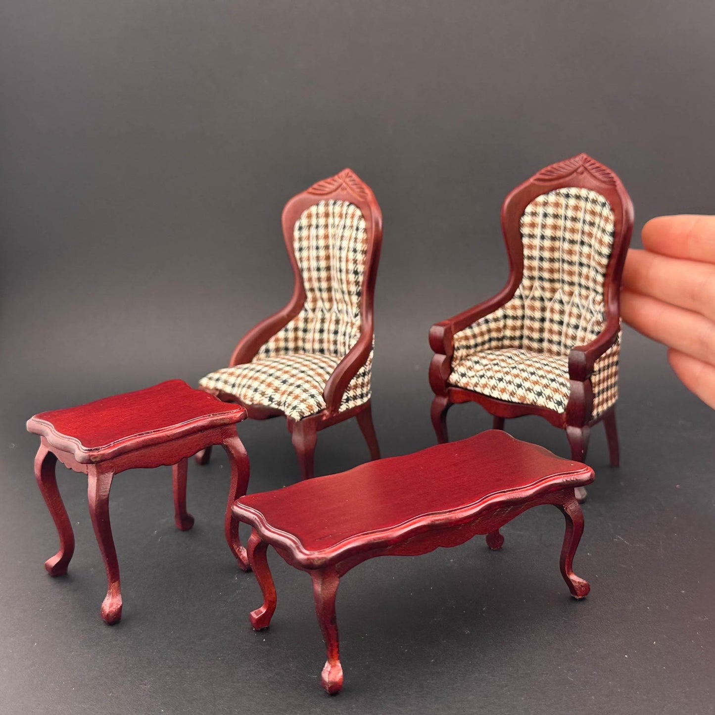 Mission furniture Set 4pcs FAMILY living ROOM set 1:12 scale dollhouses miniature chair coffee table