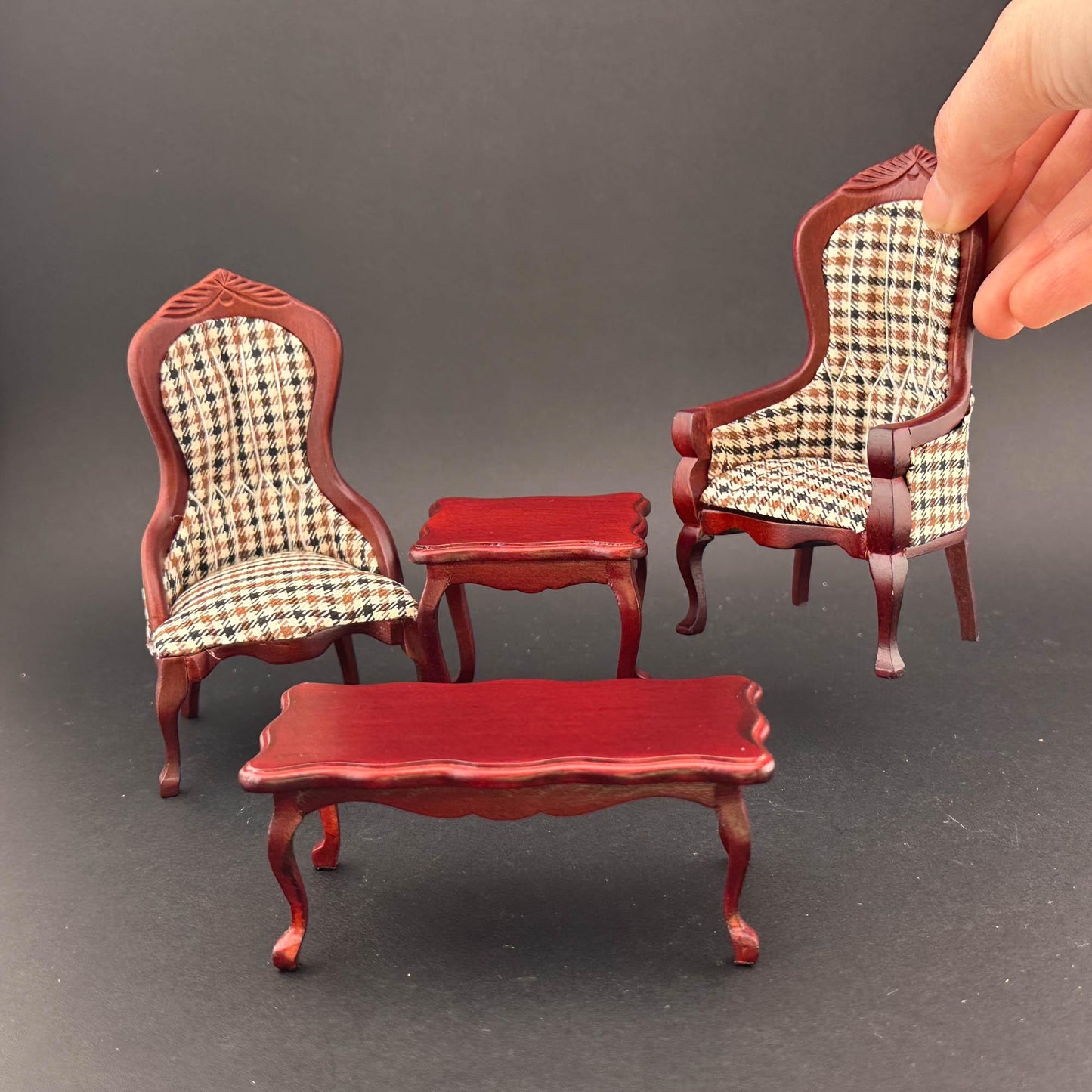 Mission furniture Set 4pcs FAMILY living ROOM set 1:12 scale dollhouses miniature chair coffee table