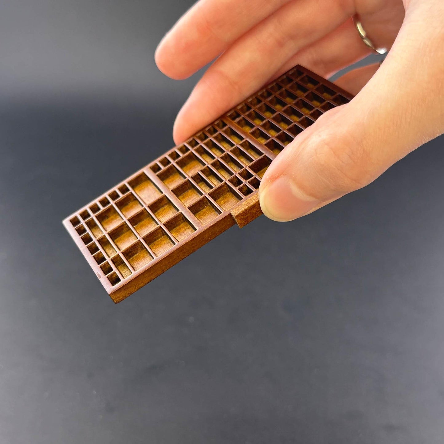 Miniature printer tray Shadowbox, Collection shelf for 1:12 scale dollhouse Trinket Organizer wood Top Quality