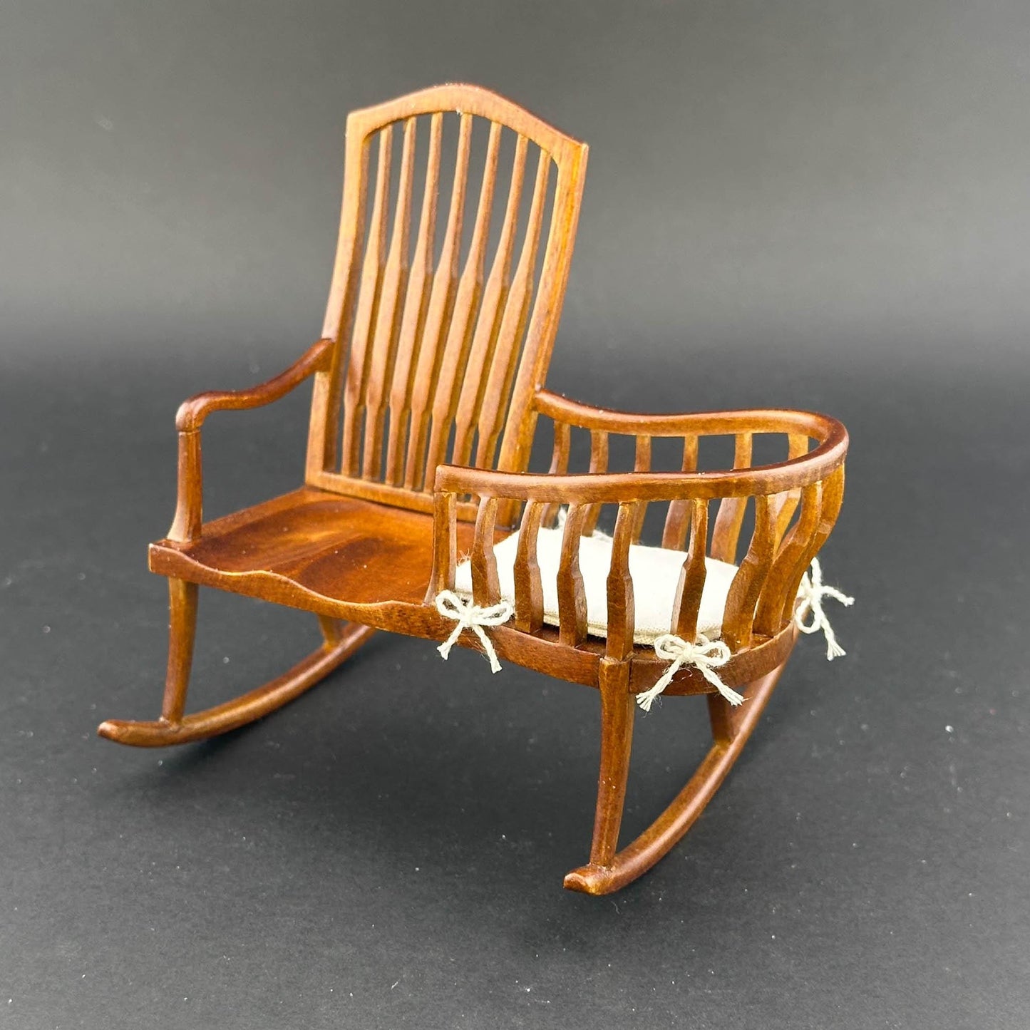 Miniature baby crib chair bench Spindle Windsor Style for 1:12 scale dollhouse top quality handmade of wood nursery room - nanny rocker