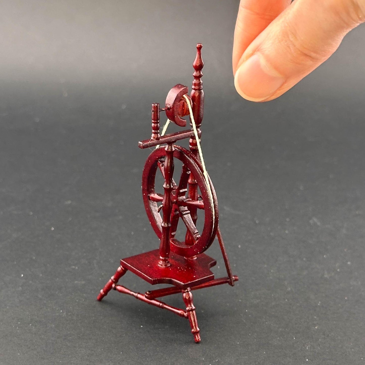 Miniature Spinning Wheel Fine Quality for dollhouse miniature 1:12 sewing room wood handcrafted