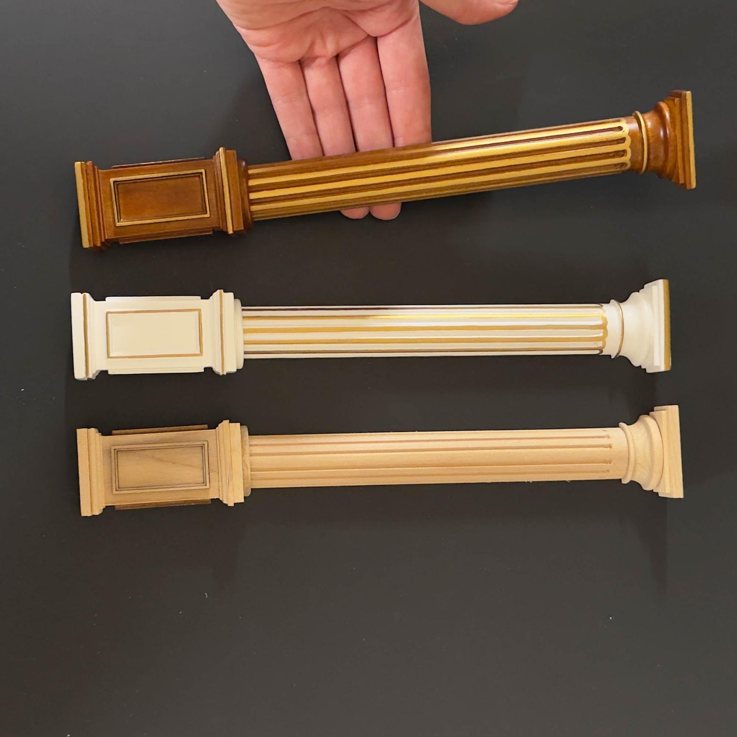 Miniature Quality Half round column fit ceiling height 4"-10" telescopic, wood for 1:12 dollhouse DIY