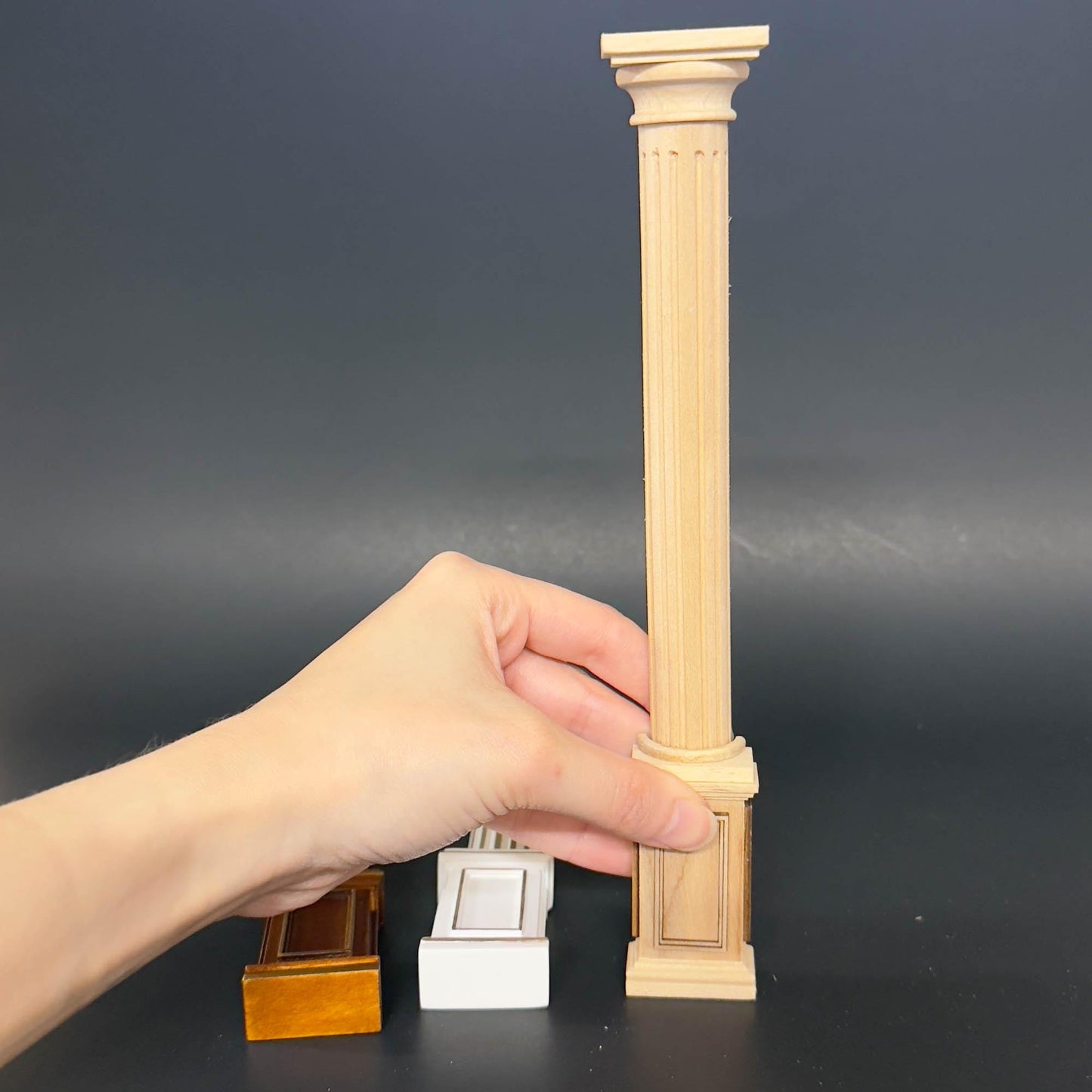 Miniature Quality Half round column fit ceiling height 4"-10" telescopic, wood for 1:12 dollhouse DIY