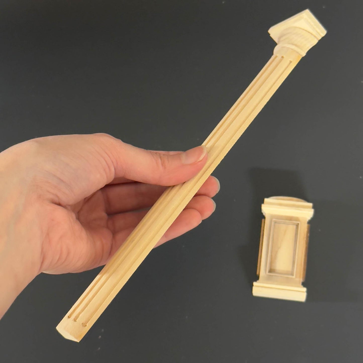 Miniature Quality Half round column fit ceiling height 4"-10" telescopic, wood for 1:12 dollhouse DIY