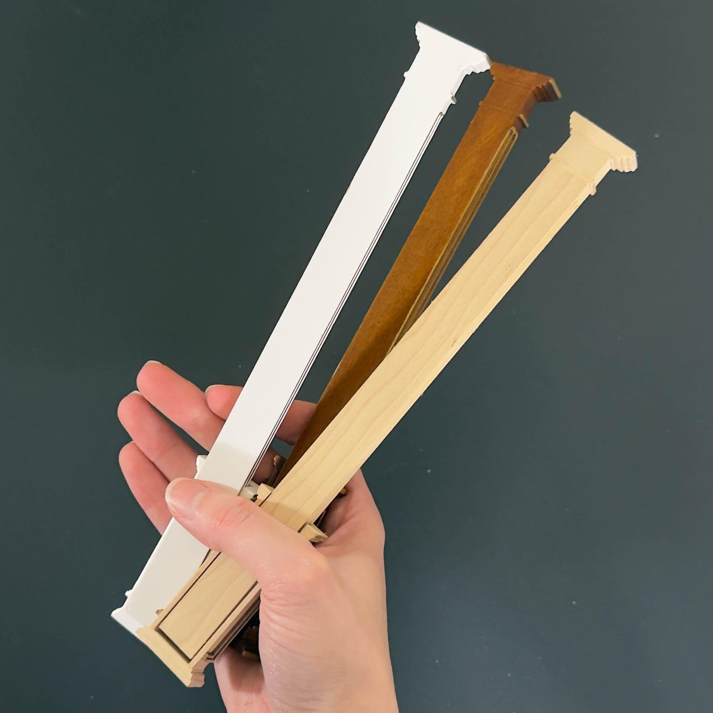 Miniature Quality HALF Square column fit ceiling height 4"-10" telescopic, wood for 1:12 dollhouse DIY