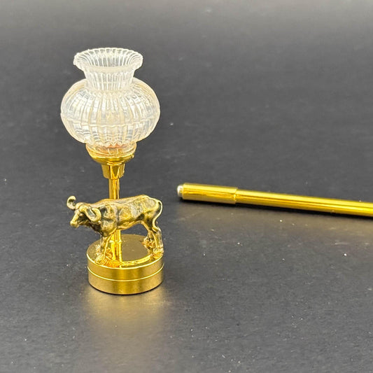 Miniature Touchless operation with Wand  1:12 table lamp LED for Dollhouse No-touch No-Switch Stick Standing Bull Ox Table Lamp