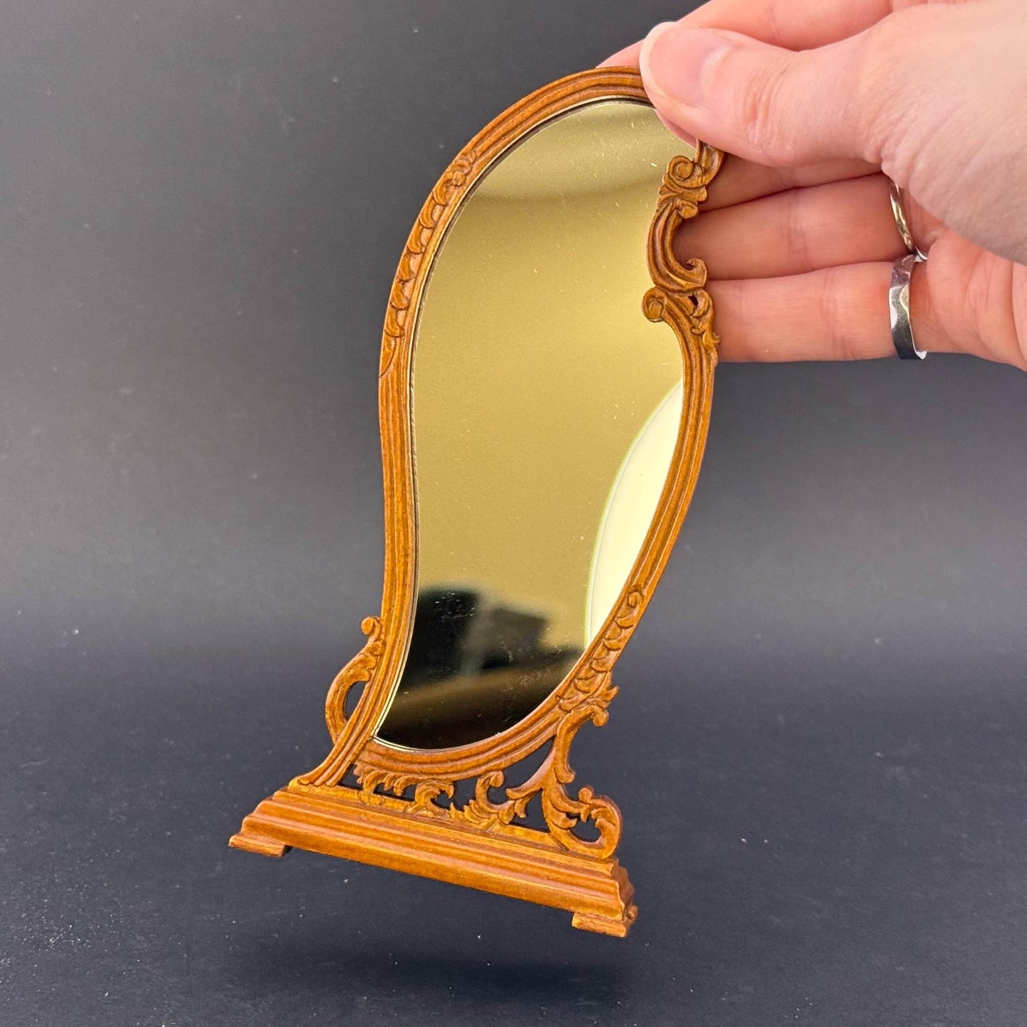 Victorian Floor mirror for dollhouse miniature 1:12 scale walnut bedroom store